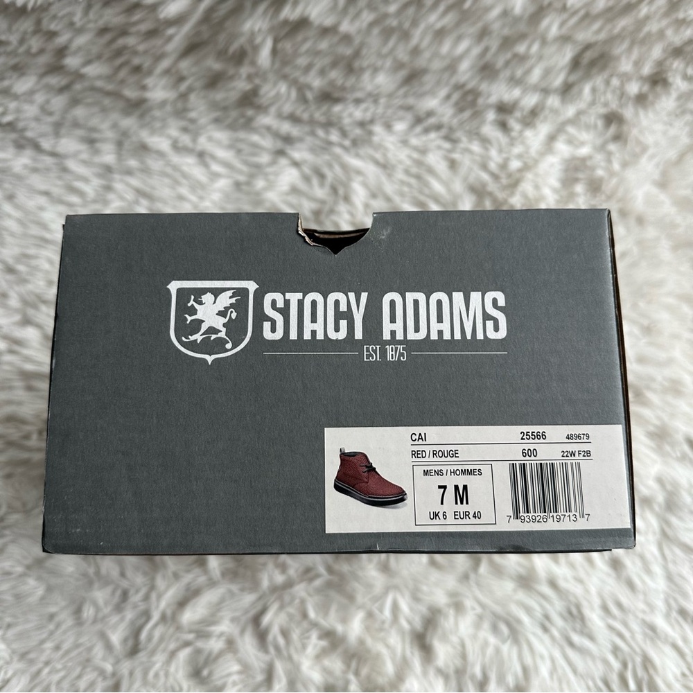 Stacy Adams Mens Cai Chukka Boot Red Black New In Box Size 7 - Picture 9 of 9